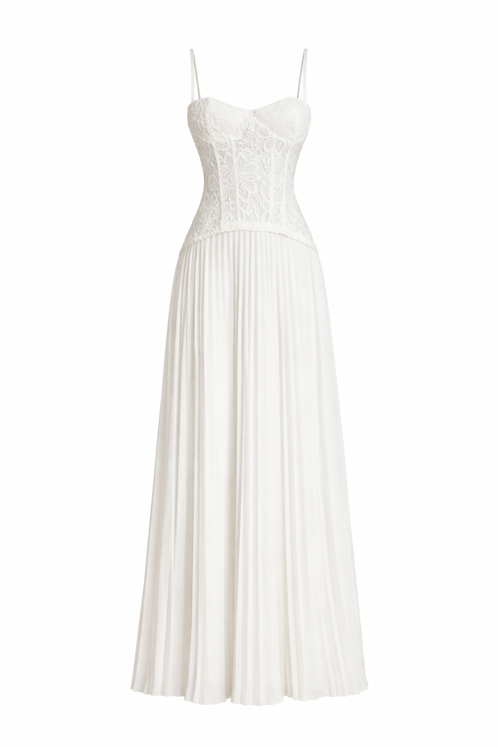 Stas Lace Corset Pleated Maxi Dress