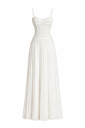 Stas Lace Corset Pleated Maxi Dress