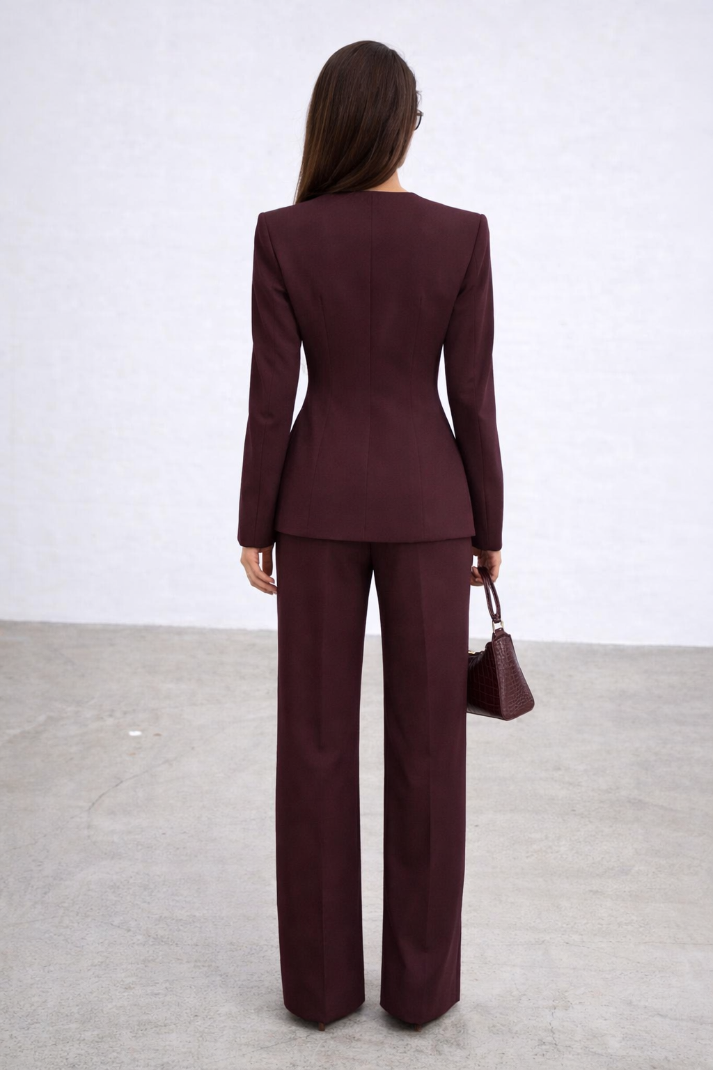 Paris Blazer & Pants Set Burgundy