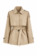 Amy Belted Cropped Trench Jacket