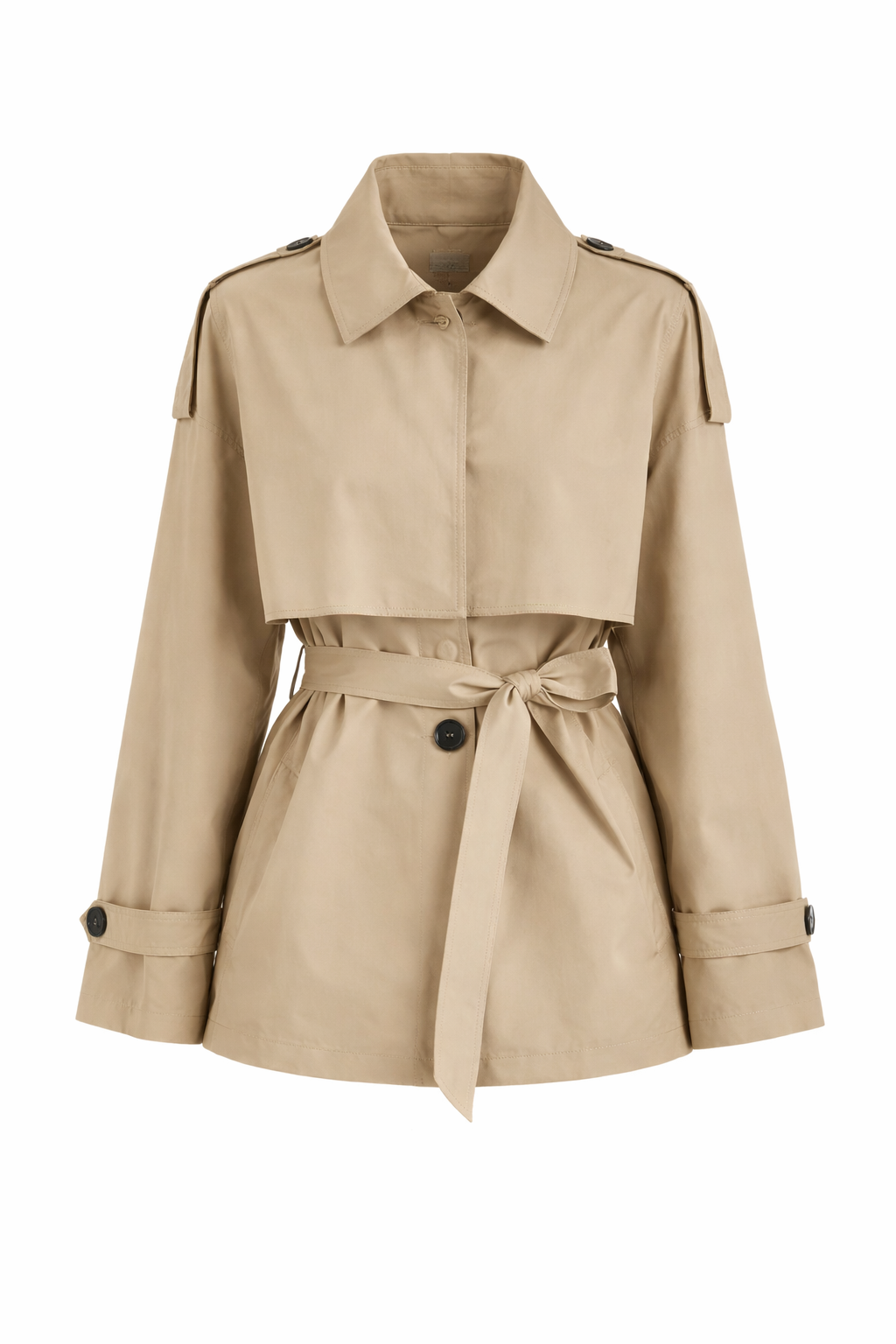 Amy Belted Cropped Trench Jacket