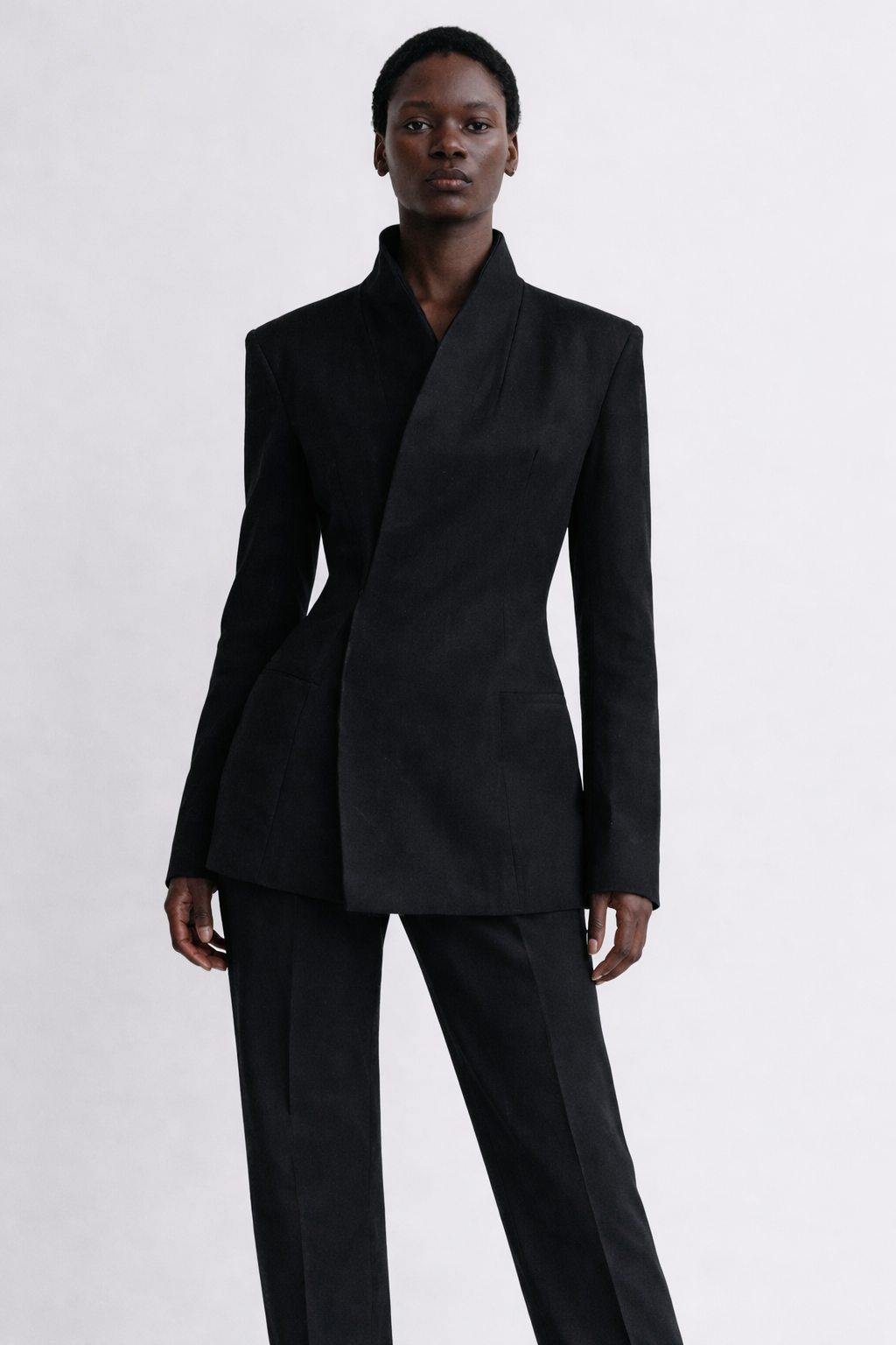 Tess Structure Woven Blazer Dress Black
