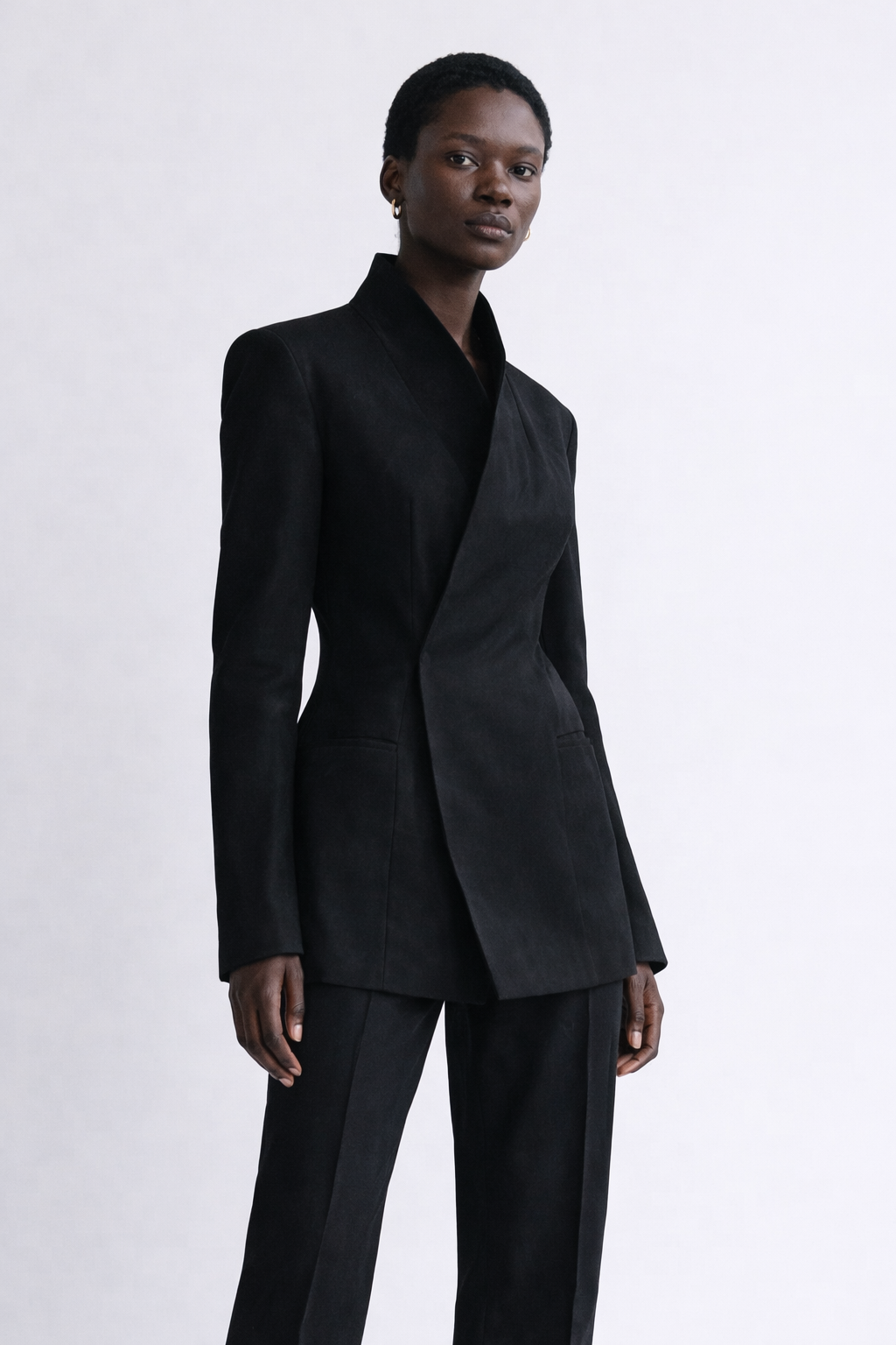 Tess Structure Woven Blazer Dress Black