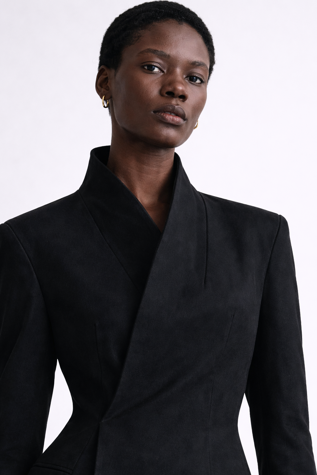 Tess Structure Woven Blazer Dress Black