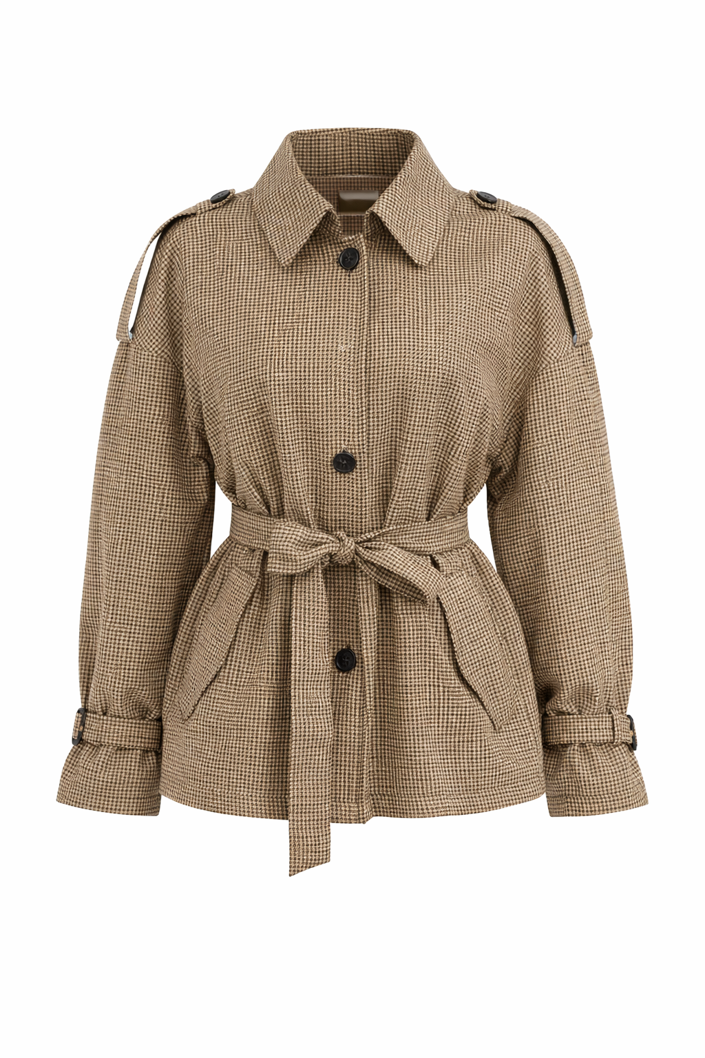 Checked Belted Jacket
