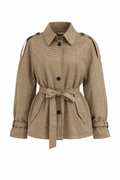 Checked Belted Jacket