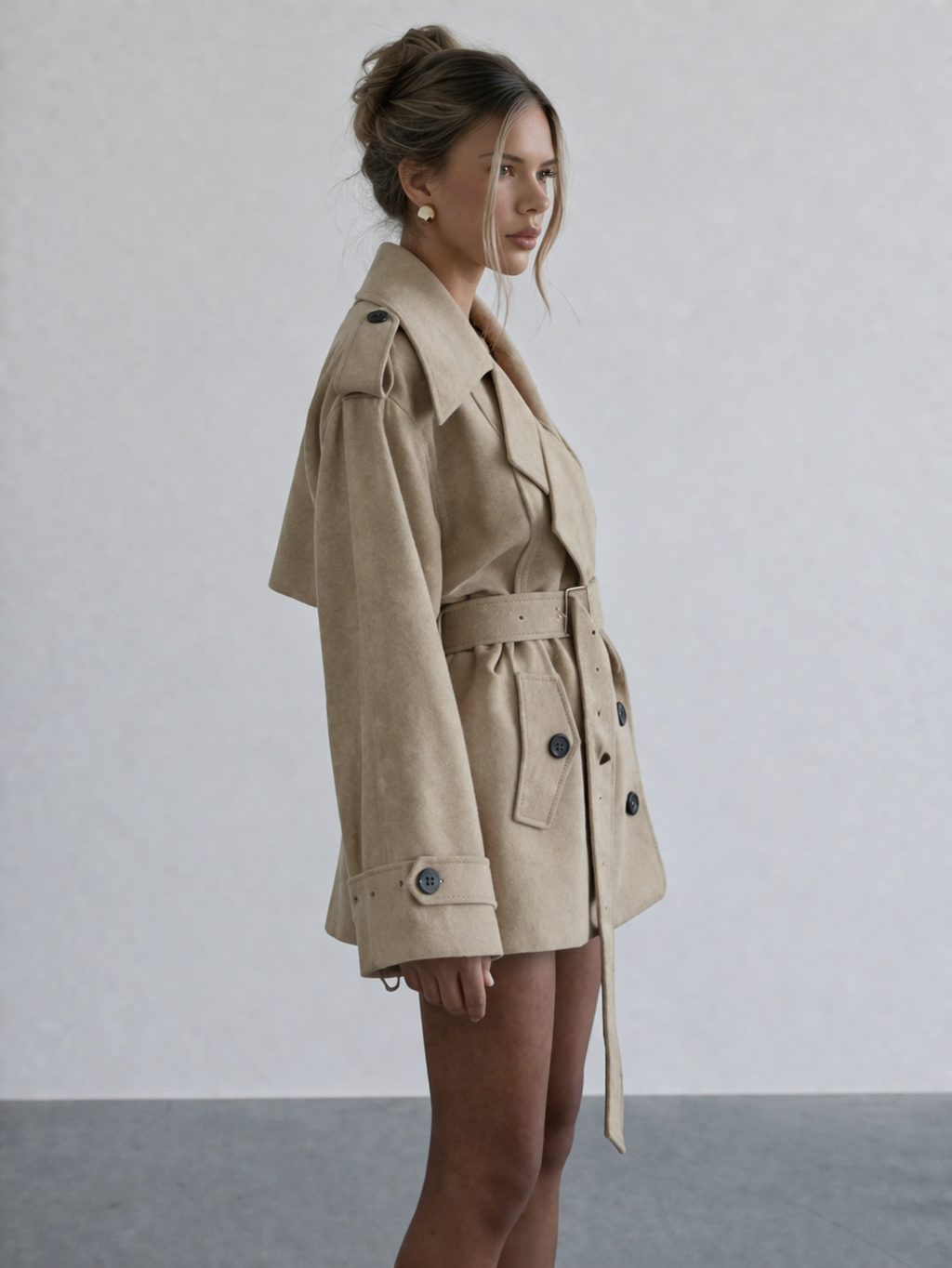 Nada Belted Short Trench Coat