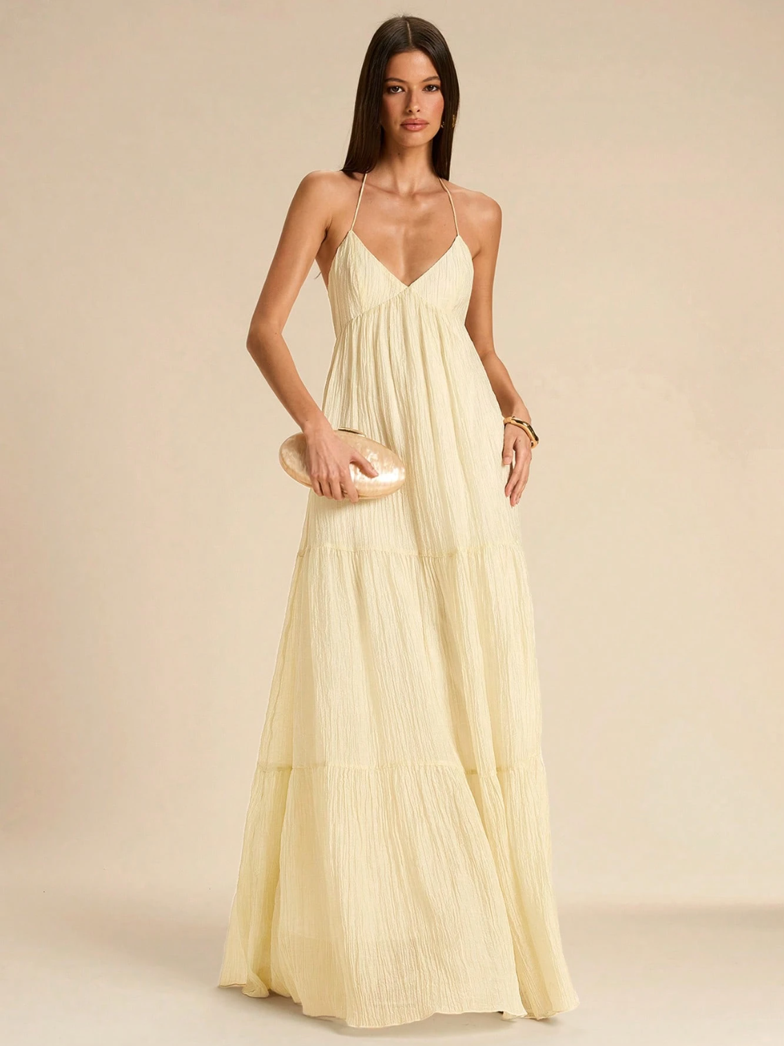 Brooke Backless Halter Maxi Dress