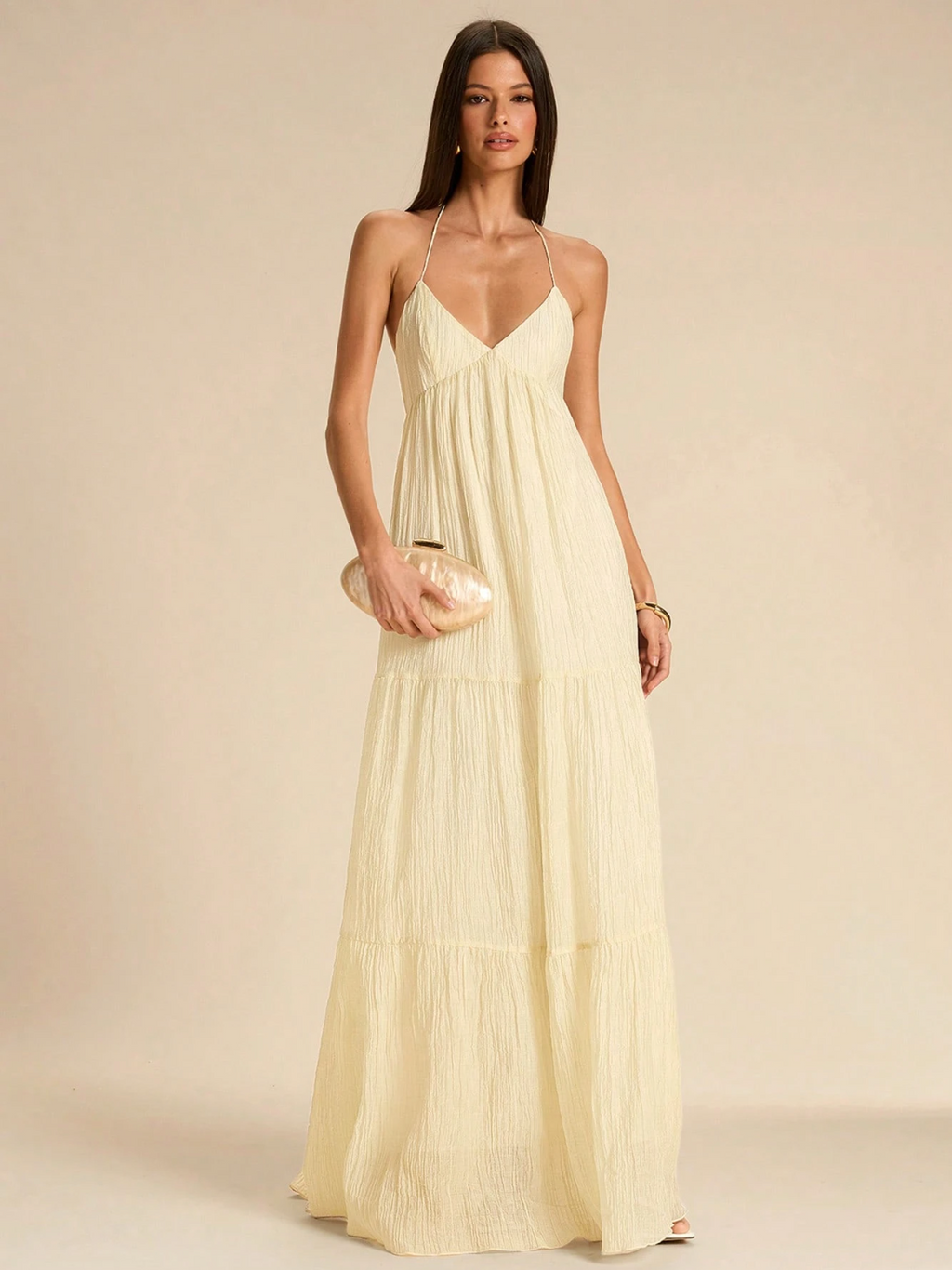 Brooke Backless Halter Maxi Dress