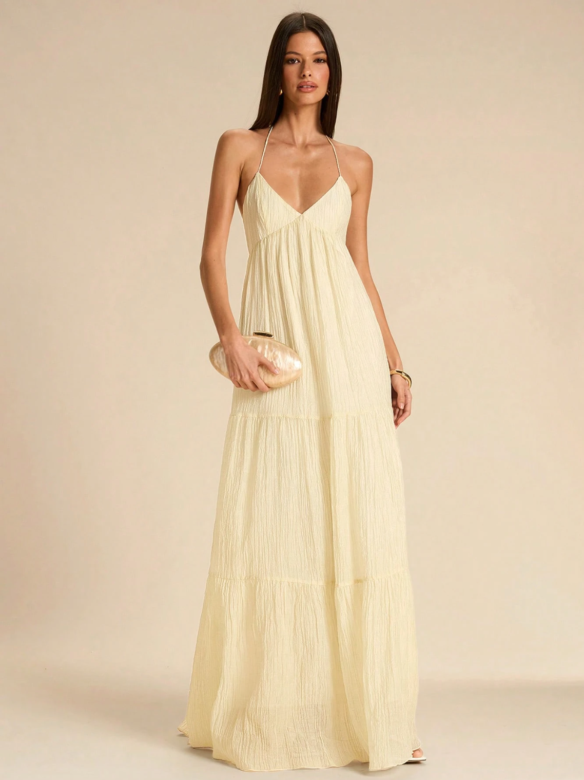 Brooke Backless Halter Maxi Dress