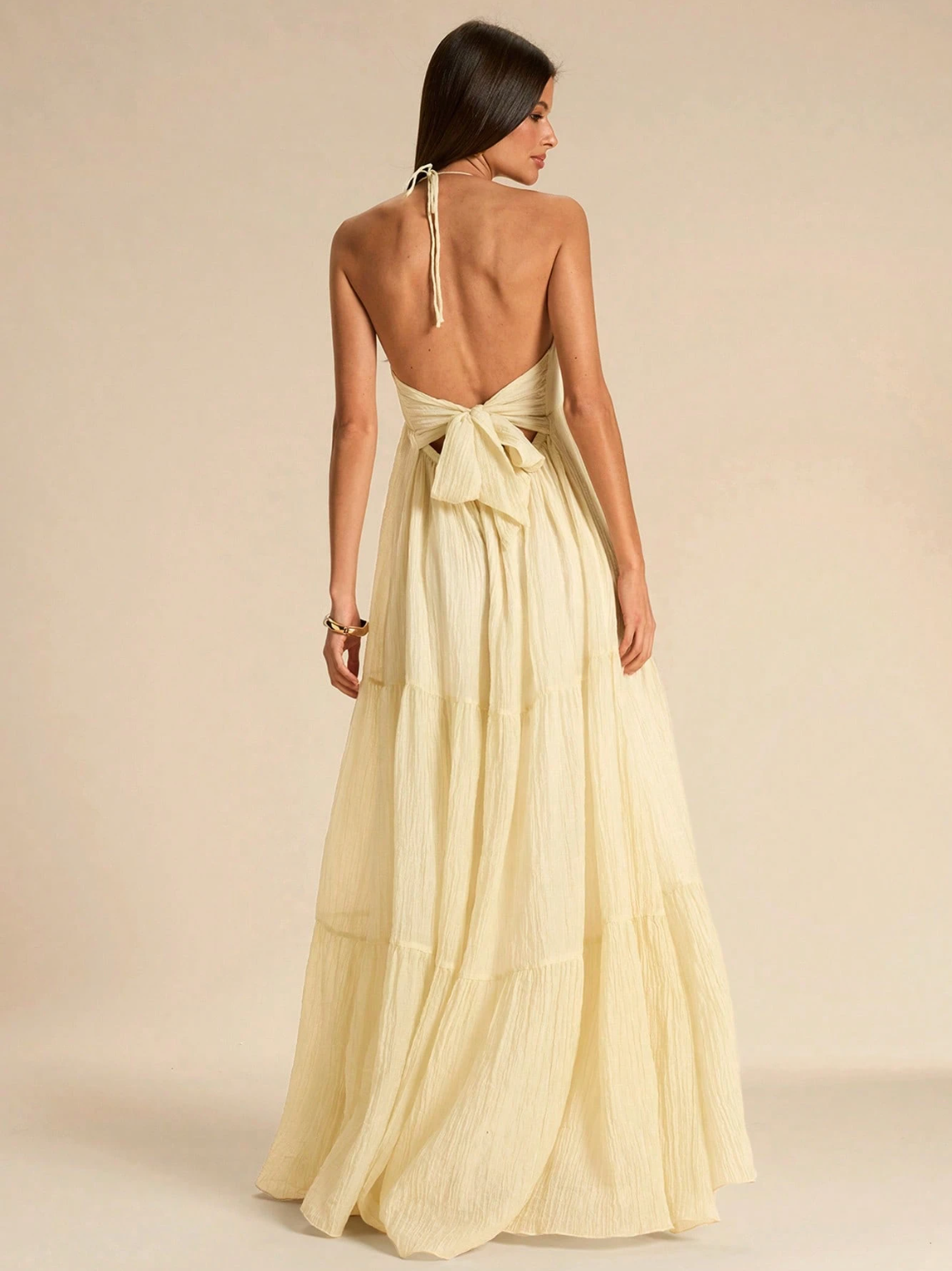 Brooke Backless Halter Maxi Dress