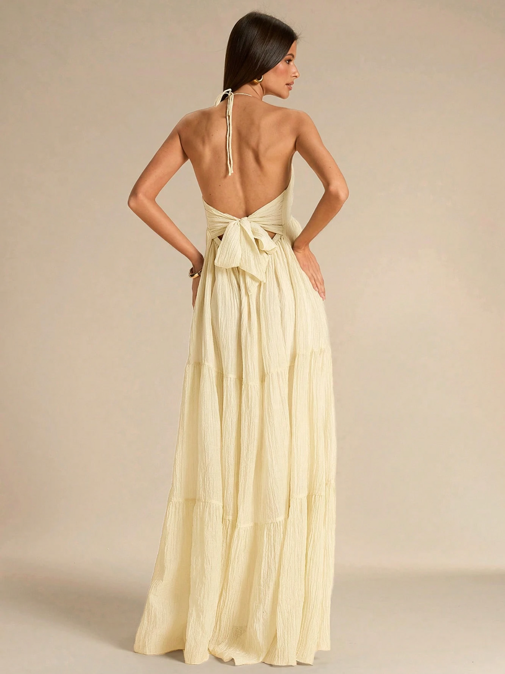 Brooke Backless Halter Maxi Dress