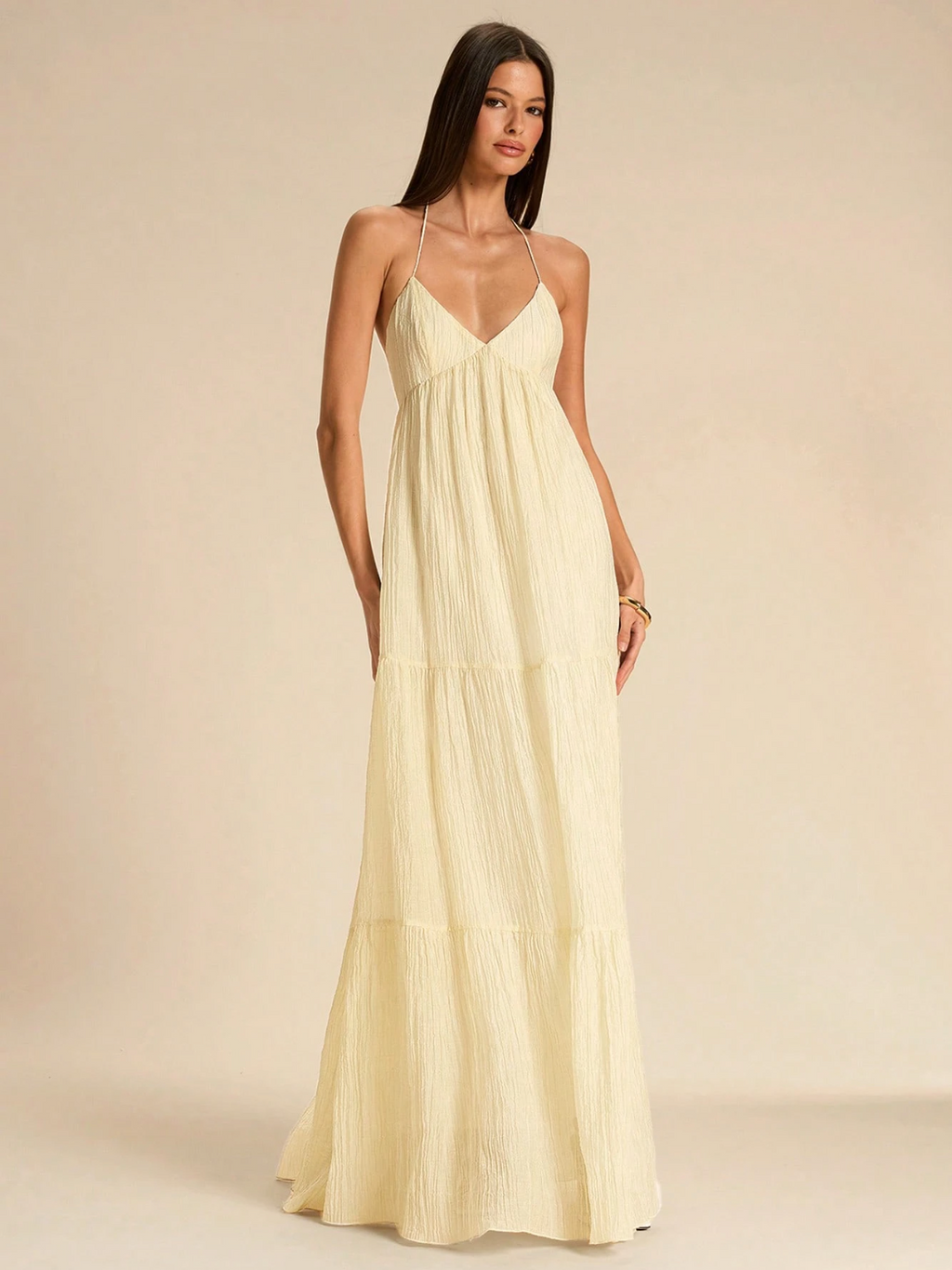 Brooke Backless Halter Maxi Dress