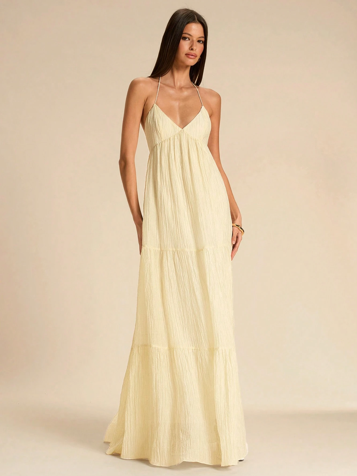 Brooke Backless Halter Maxi Dress