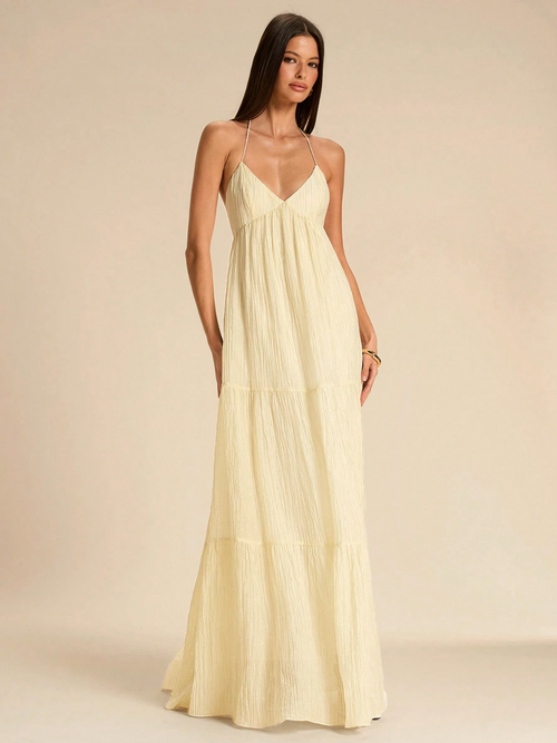 Brooke Backless Halter Maxi Dress
