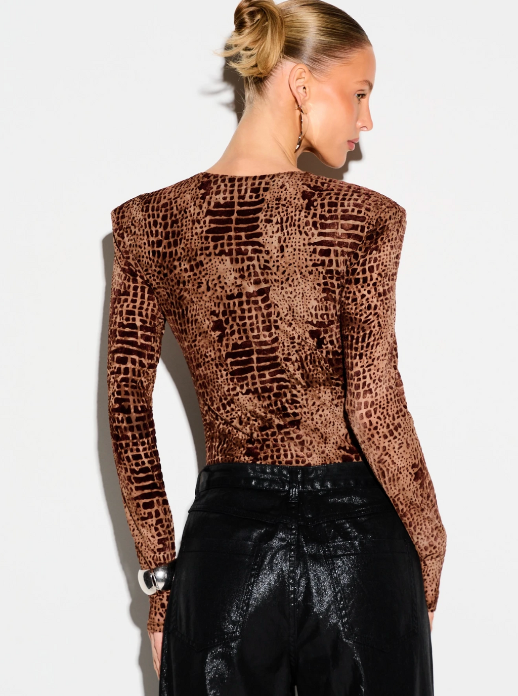 Sarah Croc Print Bodysuit