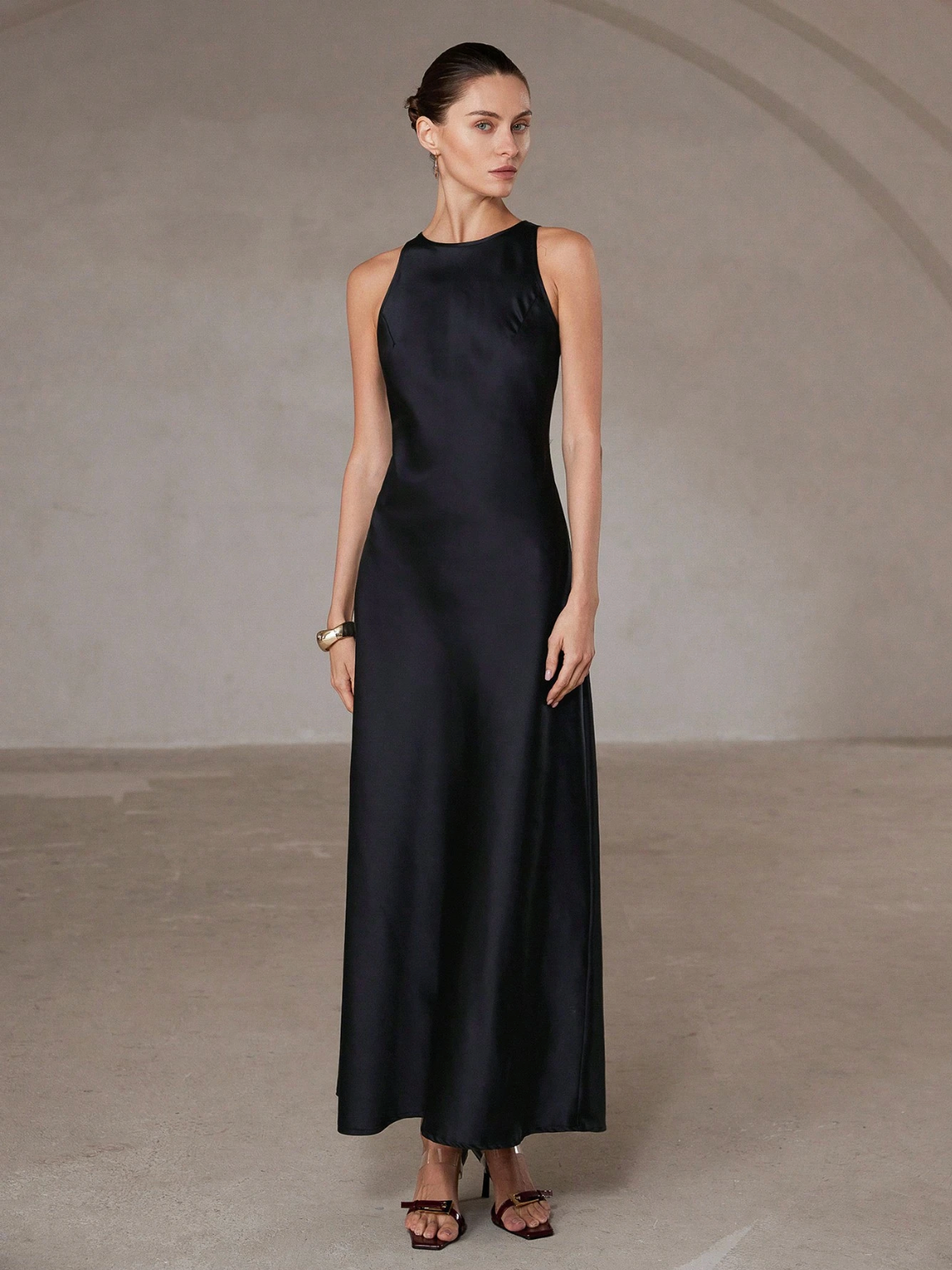 Diana Satin Bias-Cut Maxi Dress