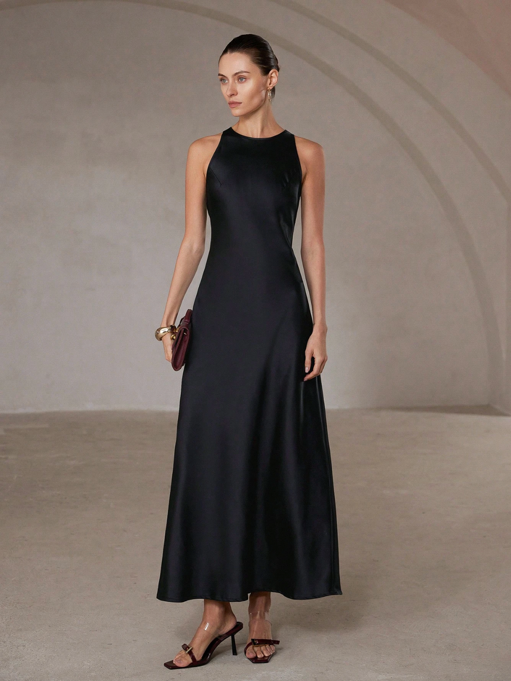 Diana Satin Bias-Cut Maxi Dress