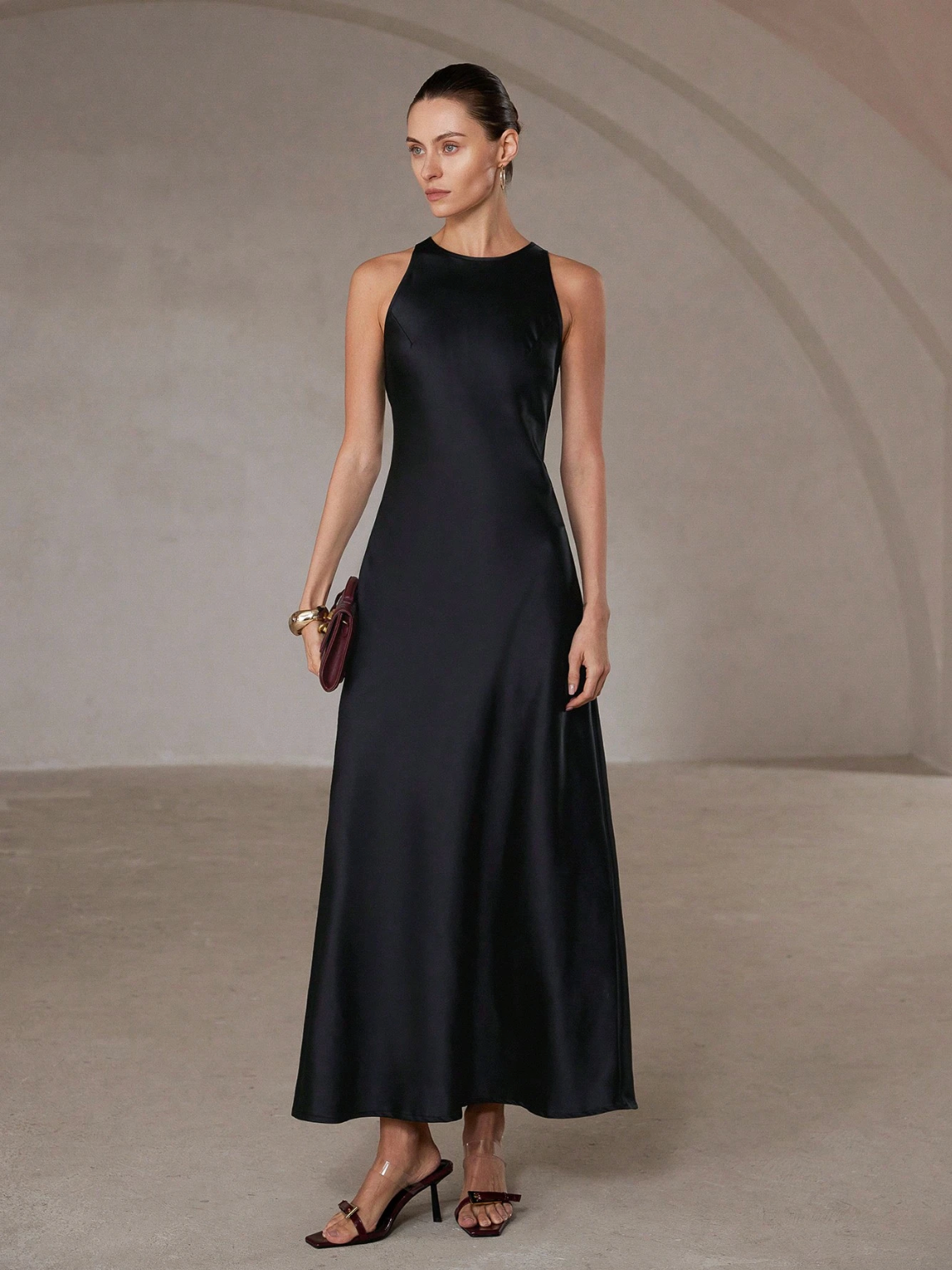 Diana Satin Bias-Cut Maxi Dress