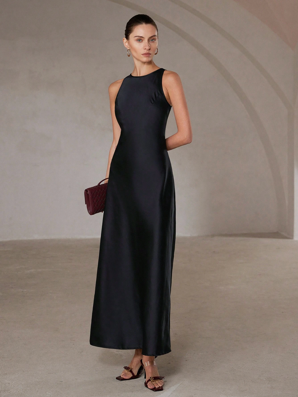 Diana Satin Bias-Cut Maxi Dress