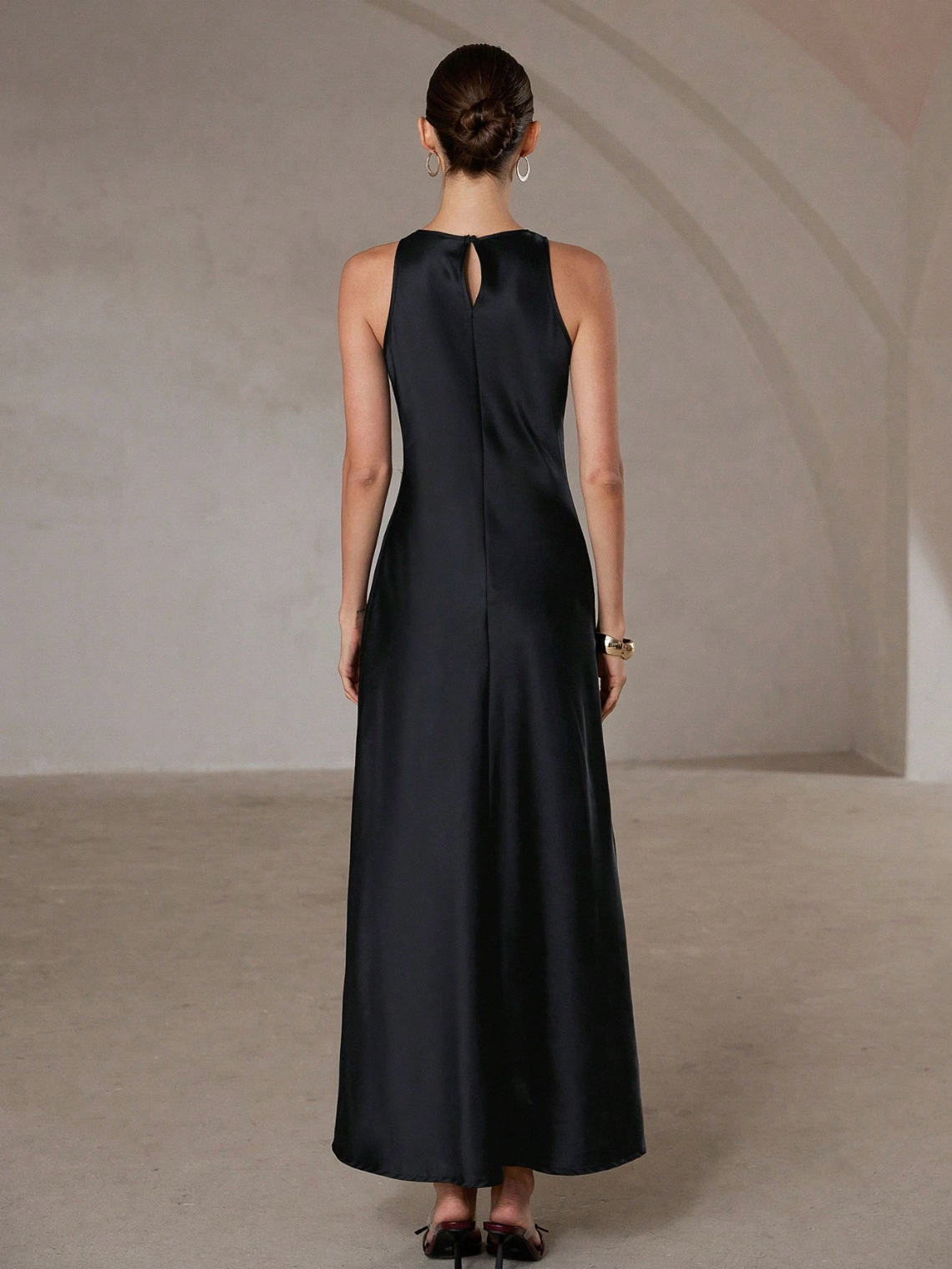Diana Satin Bias-Cut Maxi Dress